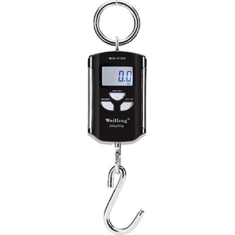 Balance de grue électronique portable, balance à bagages, plage de mesure précise 200 kg/100 g crochet en acier inoxydable audacieux - noir (1/5)