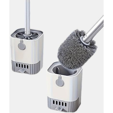 Brosse de Toilette, Brosse WC, Suspendu Brosse de Toilette en, Brosse de Toilette Brosse WC en et Support, avec Base de Filtre à Eau et à Séchage Rapide, Montage Mural/au Sol (1/5)