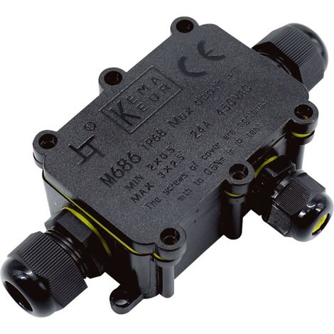 Boîte de Jonction de Plein Air IP68 Imperméable Connecteur de Câble électrique Boîtier de Raccordement 2 Voies Connecteurs Boîte pour Câble Ø 6 à 11 mm Lefou (1/5)