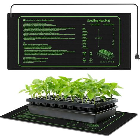 Filiyano-Tapis chauffant pour semis 25 x 52,5 cm, étanche, pour serre hydroponique, germination de graines en intérieur, compatible avec la plupart (1/5)