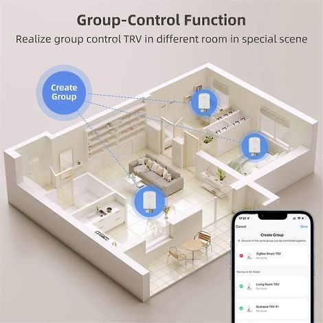Tuya WiFi Smart TRV Thermostatventil/Thermoregler
