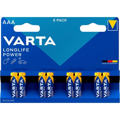 Pila Varta longlife power aaa - lr03 blíster 8 unid ø10.5x44.5mm (1/2)