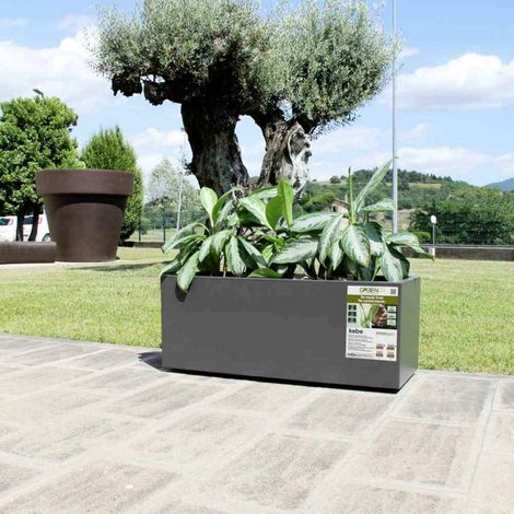 [NEUWERTIG] B-Ware Euro3plast Pflanzkasten Hochbeet Kebe 100cm Kunststoff anthrazit Blumenbeet Beet