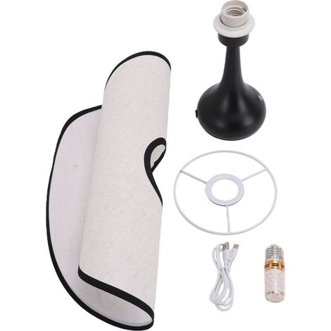 Lampe de Table festonnée, abat-jour en lin plissé moderne, veilleuse LED pour la maison, le salon et la chambre à coucher (1/5)