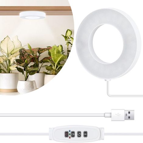 Lampes horticoles, lampes horticoles d'intérieur à double tête et spectre complet, lampes de croissance LED pour plantes avec adaptateur USB, lampes de croissance LED pour plantes avec minuterie. (1/5)