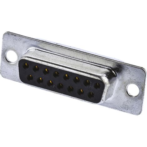Connecteur Sub-D RS PRO 15 voies Femelle Montage panneau Droit (1/2)