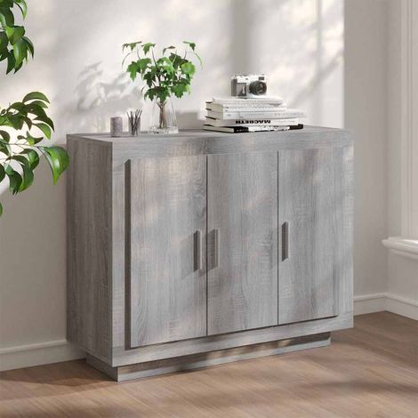 Buffet - Armoire de rangement Enfilade Sonoma gris 92x35x75 cm Bois d'ingénierie BV832096 - BonneVie (1/5)