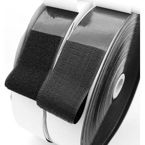 Autocollants autocollants pour rideaux de séparation avec autocollants magiques autocollants pour écrans sans perforation Ruban adhésif divers (noir, 2 cm de large, 25 mètres de long) (1/5)