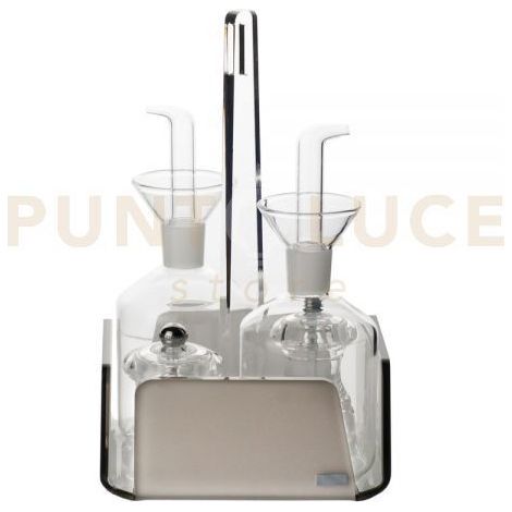 MENAGE CESTINO SET DA TAVOLA ORGANIZER LIKE WATER IN CRISTALLO ACRILICO TORTORA