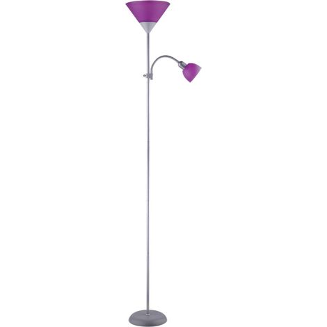 azione piantana da metallo, plastica, argento / viola Ø24,2cm H: 178 centimetri con interruttore incorporato (1/4)