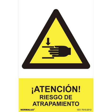 Panneau De Danger ''ATENCION, Riesgo De Atrapamiento'' (PVC 0.7mm) 30x40cm (1/3)