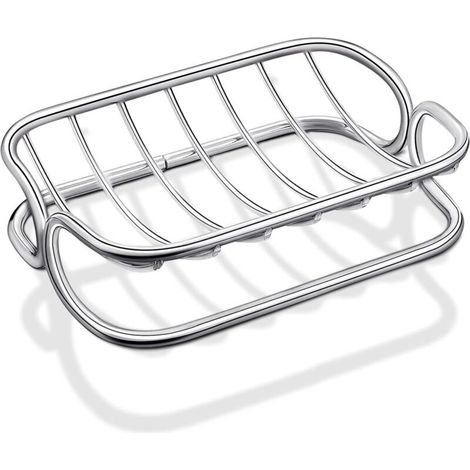 [NON UTILIZZATO] Portasapone in acciaio inox, autodrenante, robusto vassoio in metallo per doccia, bagno, cucina (confezione da 1)