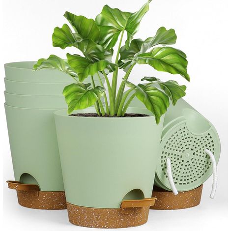 Blumentopf selbstbewässernd 12.7cm 6er Set &x3A6 12.7cm Gr&xFCn (1/5)