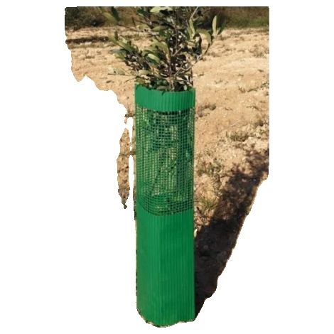 Protector de árbol, diseño de malla y opaco, paquete de 50 unidades, verde militar. (1/2)