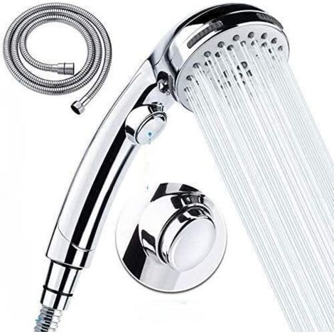 Duschkopf mit 1,5 m Schlauch – 6 einstellbare Strahlarten, wassersparend und feiner Sprühstrahl für ein angenehmes Duscherlebnis