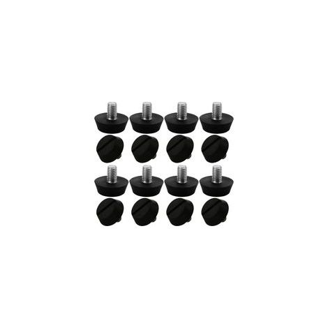Lot de 16 pieds de meubles réglables M6 x 20mm – Protection sol antidérapante – Installation facile pour surfaces rugueuses - 16pcs (1/5)