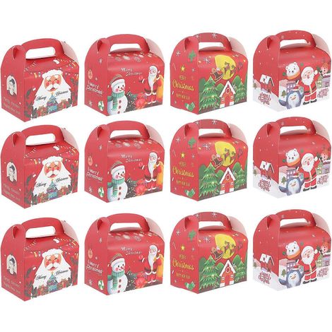 12er-Set Weihnachtsbonbonboxen mit Weihnachtsmannmotiv, Aufbewahrungsboxen, Geschenkverpackungen für Partys-16x9.5cm-Colorful (1/3)