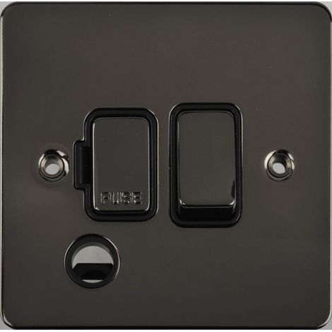 Plaque plate avec interrupteur à fusible Nickel Noir (1/4)