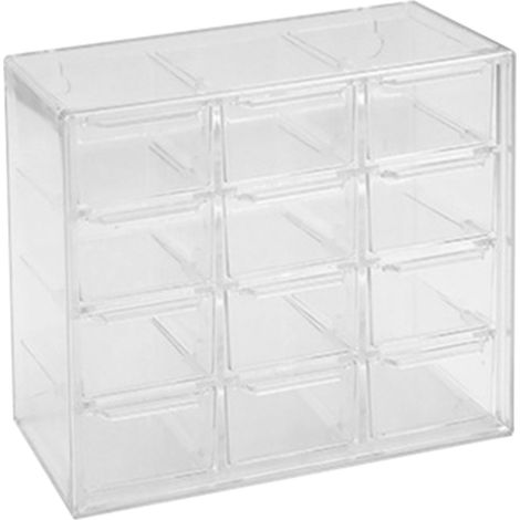 Caja de almacenamiento, plástico ABS, transparente, con múltiples compartimentos, para joyería, manualidades y hogar. (1/5)
