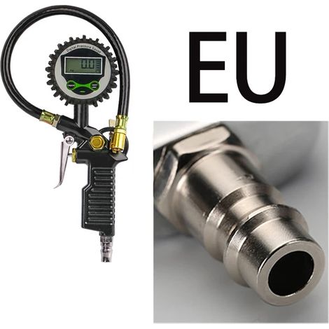 (EU-noir 1PCS) Pistolet à air comprimé avec affichage numérique pour véhicules, capteur de pression des pneus, outil de contrôle de la pression des pneus, accessoire auto (1/5)