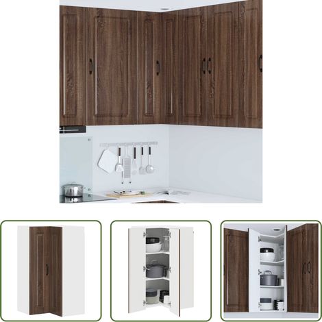 Holz Küchenschrank -  Küchenschrank Kalmar Braun Eichen-Optik 57 x 57 x 100 cm (1/5)