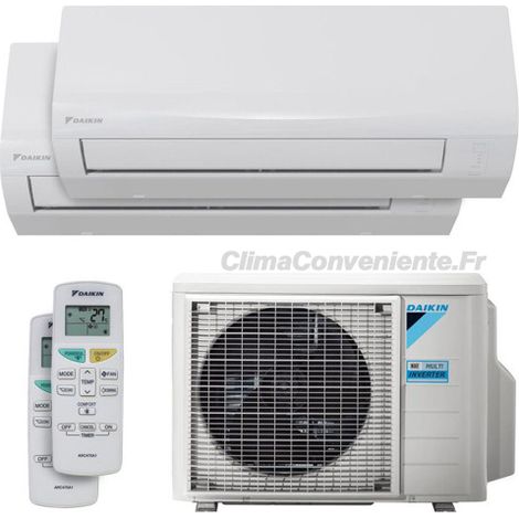 Climatiseur Dual Split Réversible Daikin Sensira A++ 9000-12000 BTU Inverter Wi-Fi (2MXF40A + CTXF25C + CTXF35C)