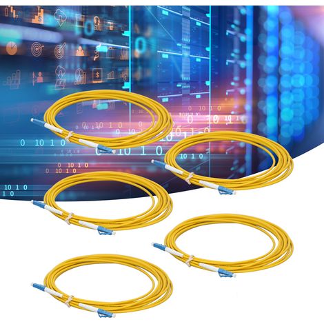 Câble d'extension à fibre optique sans halogène BJ-UPC/LC-UPC/LC-SM-3M de qualité opérateur, à faible émission de fumée et gainé LSZH, vendu par paquets de 5. (1/5)