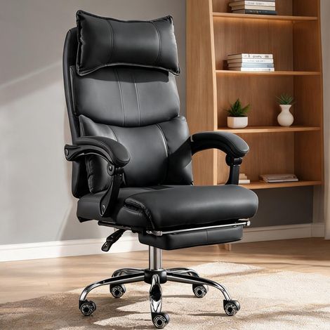 Chaise de bureau coloris noir en tech cloth 65 x 48 x 120 cm (1/5)