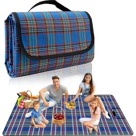 Grande couverture de pique-extérieure imperméable, tapis de pique-pliable avec poignée de transport (1/5)