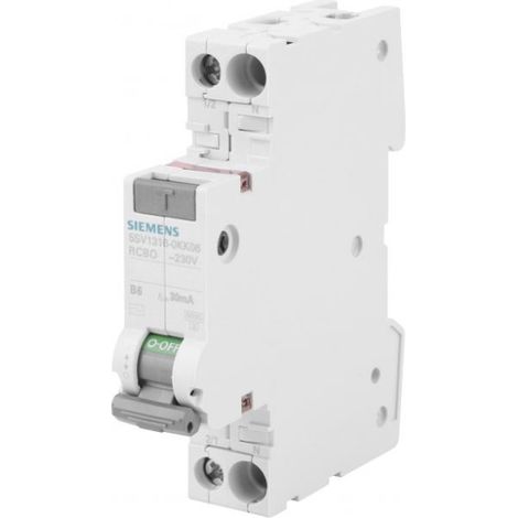 Interruptor diferencial 2P 6A B 0.03A tipo AC 6kA 30mA Sentron 5SV1316-0KK06