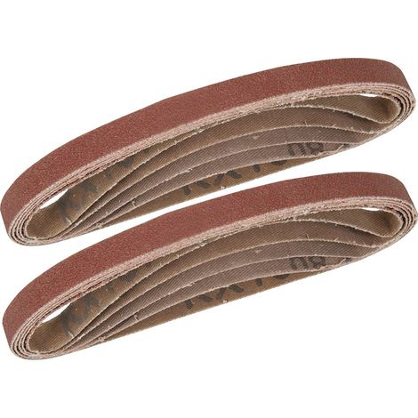 Silverline – Lot de 10 bandes abrasives 10x330mm – Assortiment grains 40/60/80/120 – Pour ponçage bois dur et teck – Sachet pratique