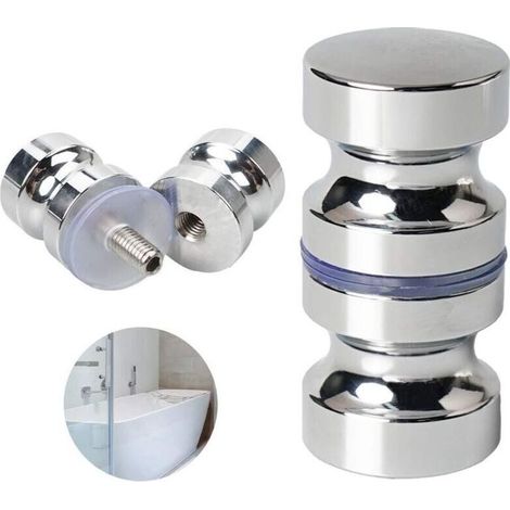 Poignée de Porte en Verre - Bouton de Porte en Alliage d'Aluminium - Pour Cabine de Douche Salle de Bain Bureau Hôtel - Épaisseur Verre 4 à 15 mm - 1 Pièce (1/5)
