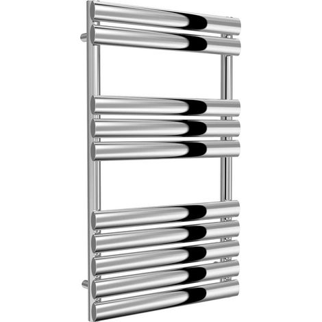 Reina Helin Designer Heated Towel Rail 826mm H x 500mm W Polished Stainless Steel (1/4)