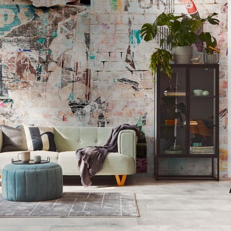 A.S. Creation Livingwalls Fototapete The Wall III 399271 Eine Rolle Ein Motiv 371 x 280 cm Beige Bunt Blau (1/4)