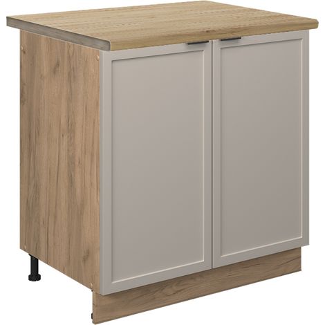 Spülenunterschrank Fame-Line, GrauBeige, 80 cm , AP Eiche, Vicco