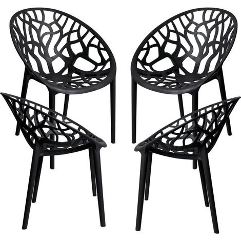 Packs Sillas Jardín - Pack 4 Sillas Nido - Negro (1/5)