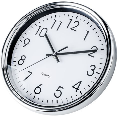 Weiß/Chrom Küchenuhr rund 25cm Küken (1/2)