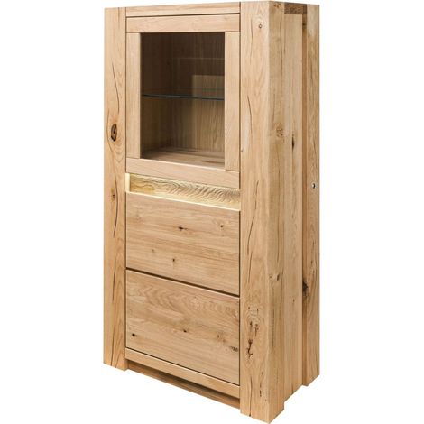 Highboard Wildeiche 73x40x142 beige geölt KENT 206