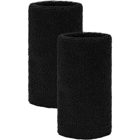 2 Pièces Sport Serre Poignets, Bracelets De Sport Élastiques en Coton 14 Cm, Bracelets d'exercice pour Bras De Fitness, Hommes, Femmes, Football, Basket-Ball, Tennis, Gymnastique, Noir (1/5)