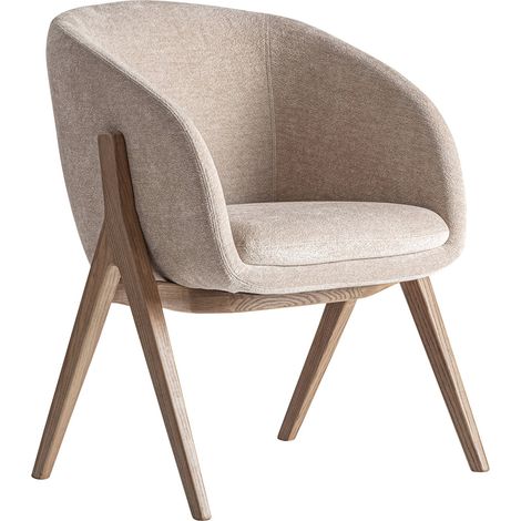 Chaise contemporaine beige en bois - beige et frêne brun (1/5)