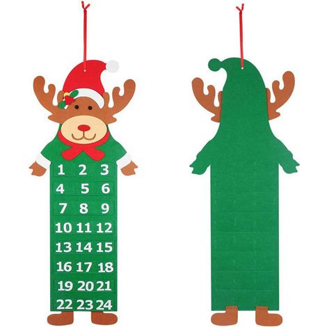 Weihnachtlicher Adventskalender aus Filz, Dekoration aus Vliesstoff, zum Aufhängen. (1/2)