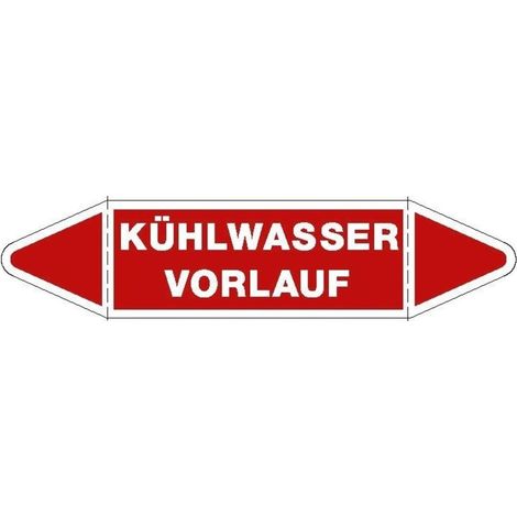 Klebeschild VW Kühlwasser Vorlauf, Deutsch, 70 x 18