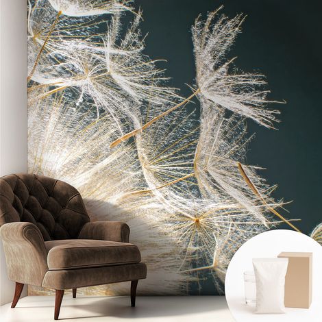 Papier peint intissé décoratif pour salon chambre et cuisine Facile à poser avec colle Pissenlit de légèreté 250x250 cm (1/5)