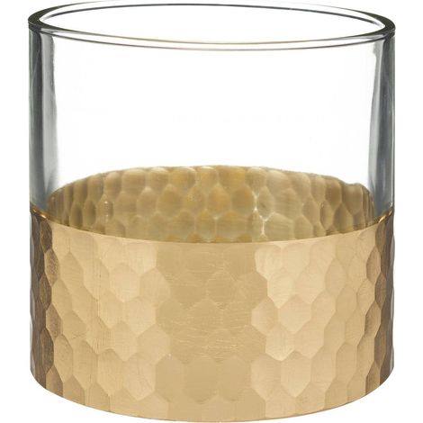 Windlicht Metall Facete Glas 8cm - Feeric lights & christmas