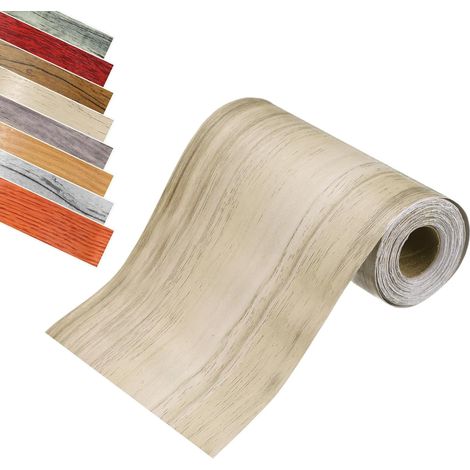 Ruban Grain Bois, 2" x 33Ft Ruban Réparation Grain Bois Autoadhésif Patch Réparation Simulé pour Coin Mur Table Porte Plinthes Sol Meuble ornementationation Maison (Blanc Clair) (1/5)