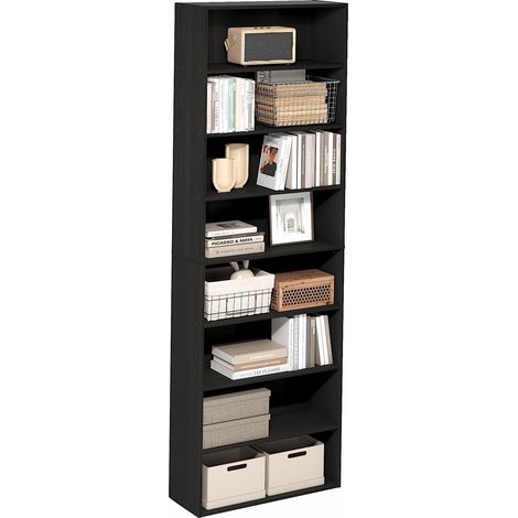 Étagère, Bibliothèque À 8 Niveaux avec Étagère Ouverte, Étagère À Livres, Organisateur De Rangement Cubique, 12 X 24 X 71, pour Salon, Chambre, Bureau À Domicile, Expresso (1/5)
