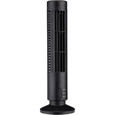 Ventilateur sans pale USB compact, 2 vitesses & modes oscillants – Noir, idéal pour chambre, salon ou bureau à domicile (1/5)