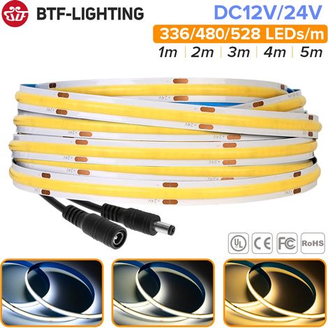 (Blanc chaud 3000K - 24 V, 528 LED) Bande LED COB flexible haute densité, IRC 90, blanc chaud naturel, blanc froid, linéaire, dimmable (1/5)