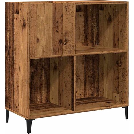 vidaXL Mobile Porta Dischi Legno Antico 84,5x38x89cm Legno Multistrato (1/5)