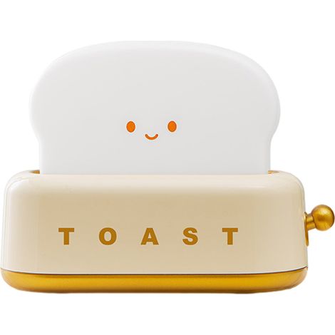 Veilleuse mignonne en forme de grille-pain - Petite lampe de bureau décorative à recharger